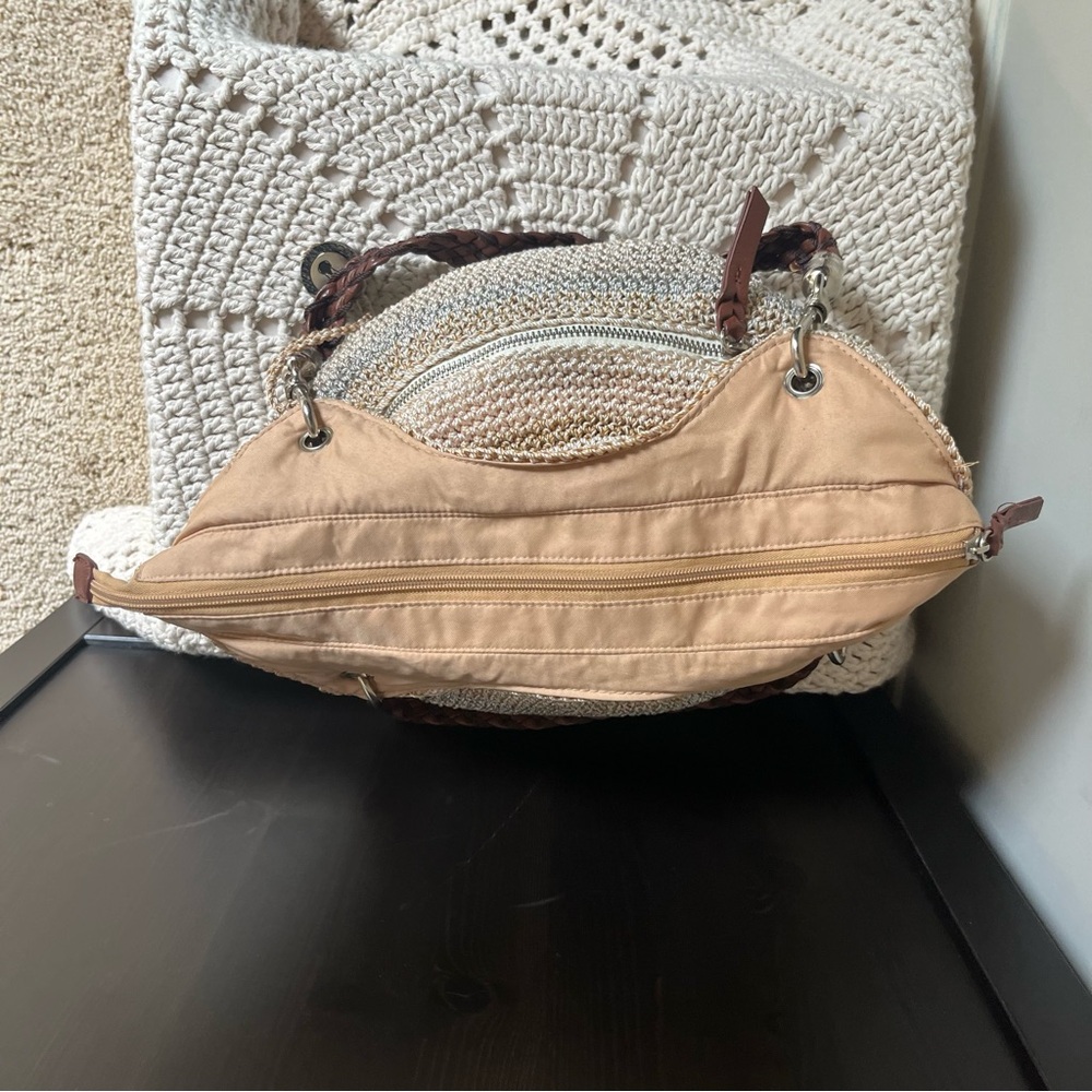 The Sak Indio Crochet Shoulder Bag in the "Sand Stripe" colorway - Picture 11 of 15